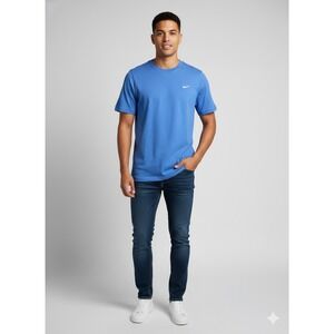 Nike Mens The Nike Tee TShirt Blue Short Sleeve Crew Neck Size M